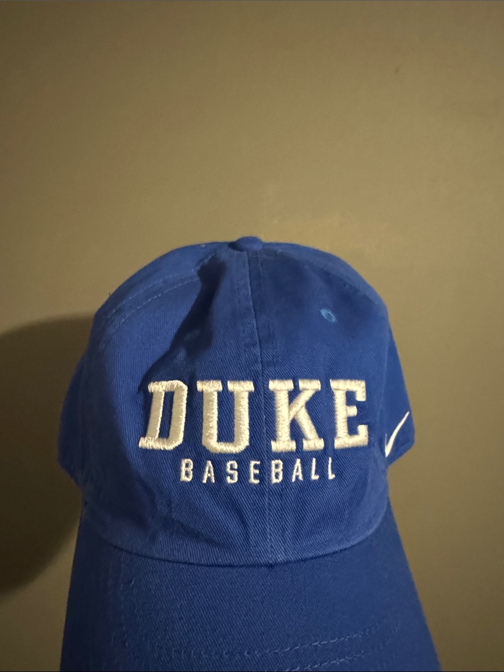 Nike Royal Blue Duke Baseball Hat with White Embroidery
